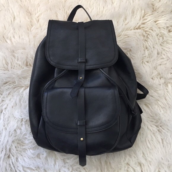 madewell black leather backpack